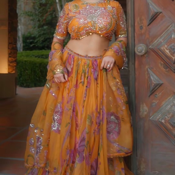 Mahima Mahajan Kesar floral lehenga - Picture 1 of 2